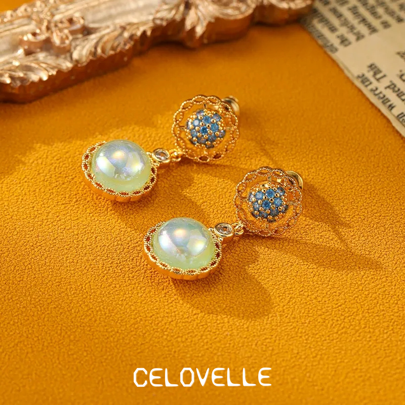 Amara Petal Pearl Crystal Stud Earrings product image 3