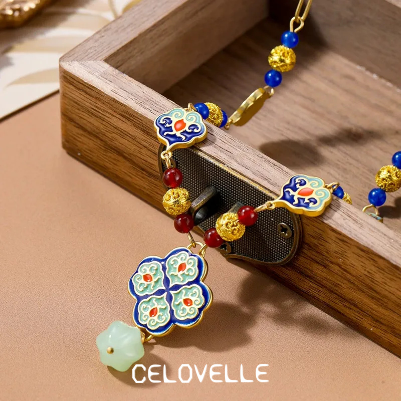 Thalia Halo Enamel Multicolor Pendant Necklace product image 1
