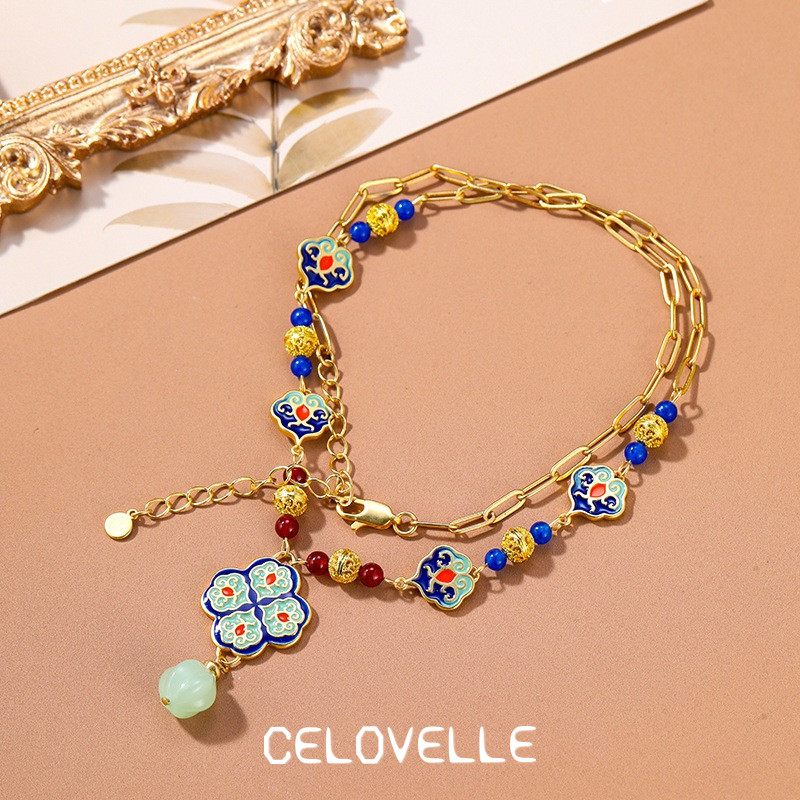 Thalia Halo Enamel Multicolor Pendant Necklace product image 4