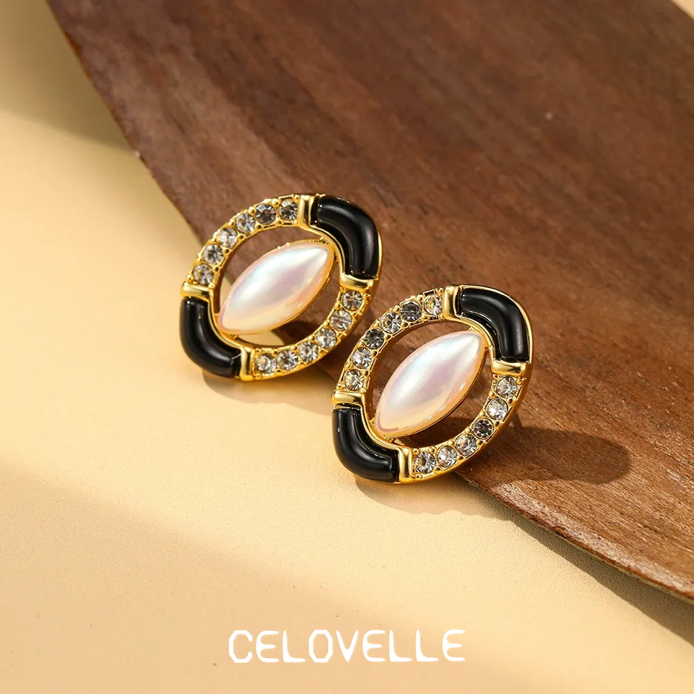 Vesper Bloom Pearl Geometric Stud Earrings product image 1