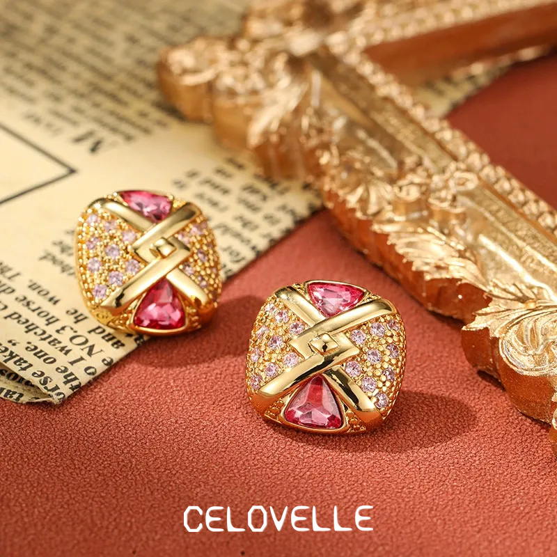 Ophelia Gleam Geometric Crystal Stud Earrings product image 1
