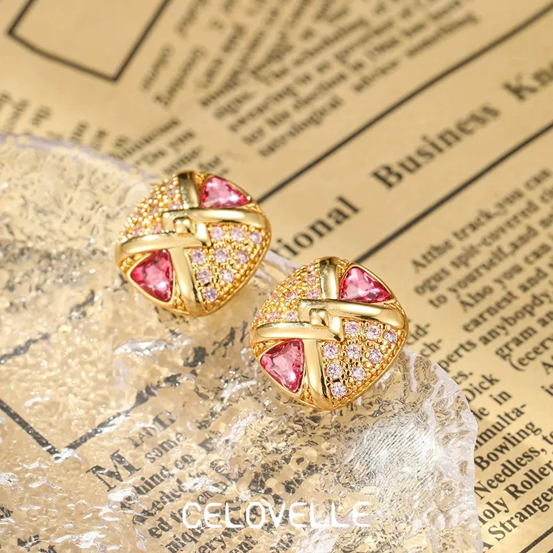 Ophelia Gleam Geometric Crystal Stud Earrings product image 2