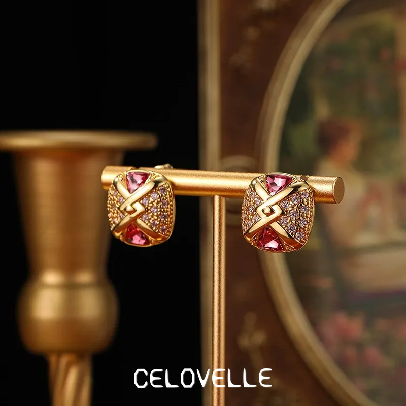 Ophelia Gleam Geometric Crystal Stud Earrings product image 3