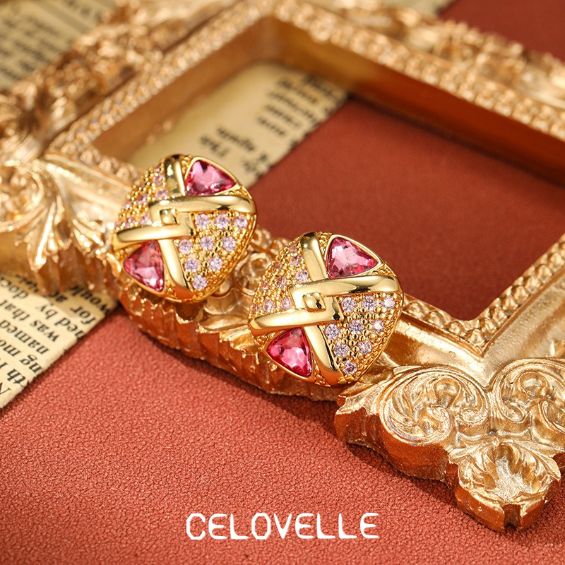 Ophelia Gleam Geometric Crystal Stud Earrings product image 4
