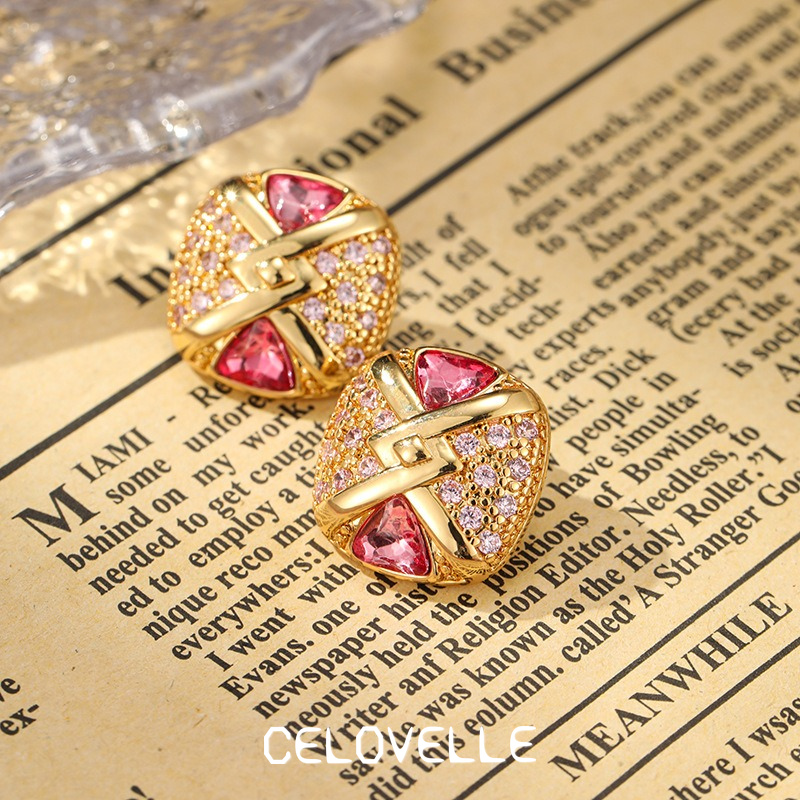 Ophelia Gleam Geometric Crystal Stud Earrings product image 5