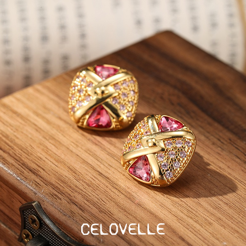 Ophelia Gleam Geometric Crystal Stud Earrings product image 6