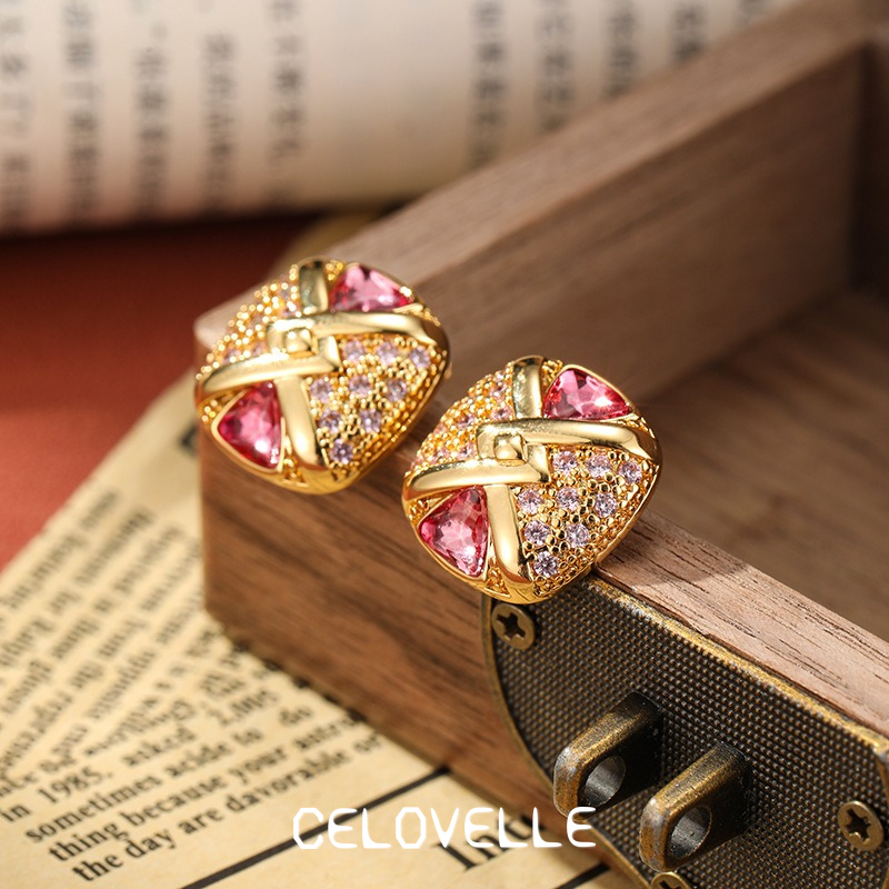 Ophelia Gleam Geometric Crystal Stud Earrings product image 7