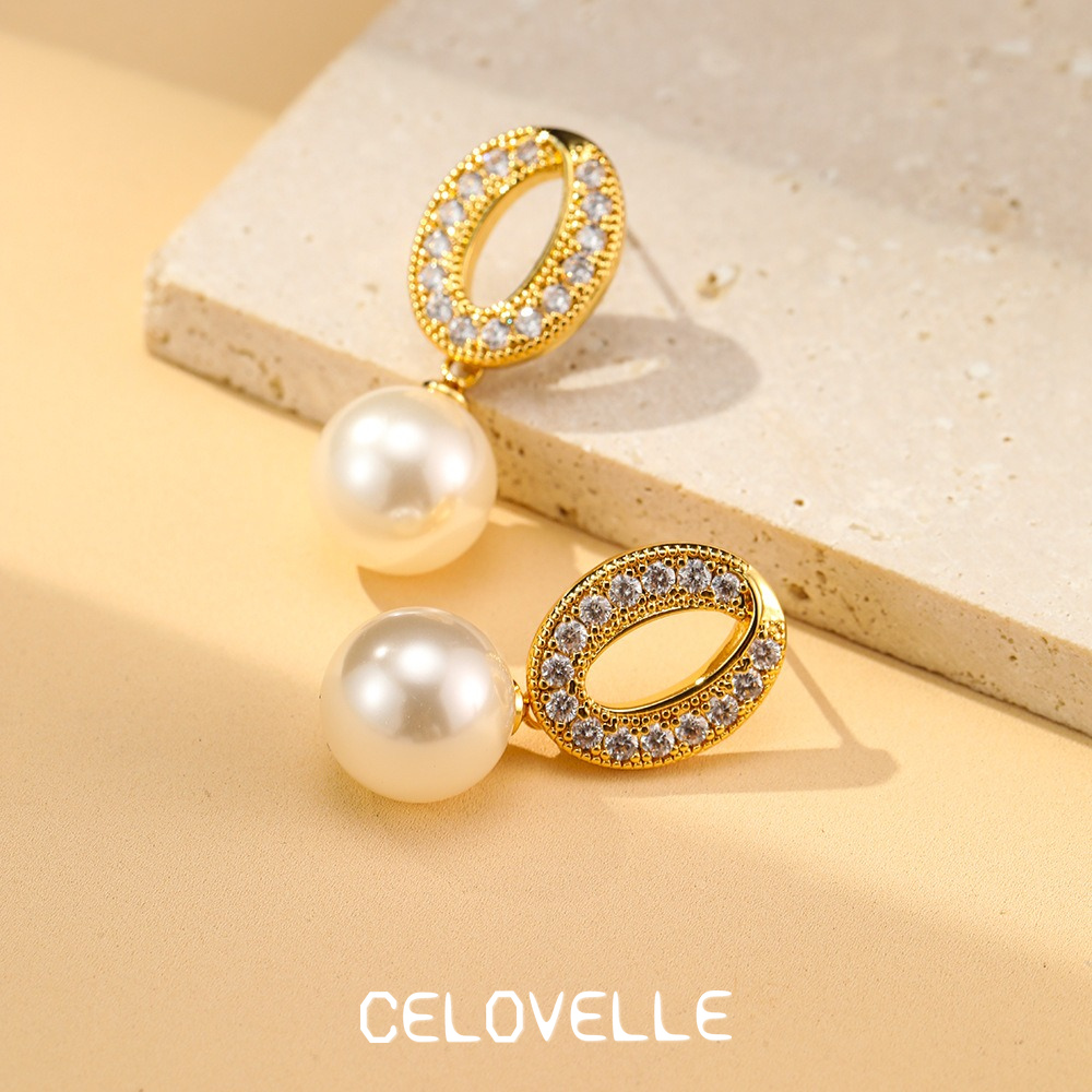Solene Bloom Pearl Crystal Drop Earrings product image 3