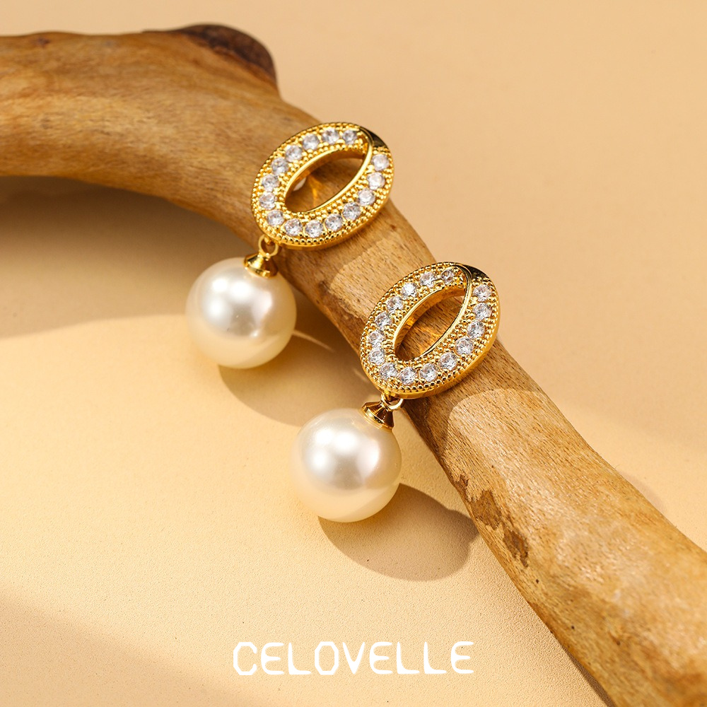 Solene Bloom Pearl Crystal Drop Earrings product image 4