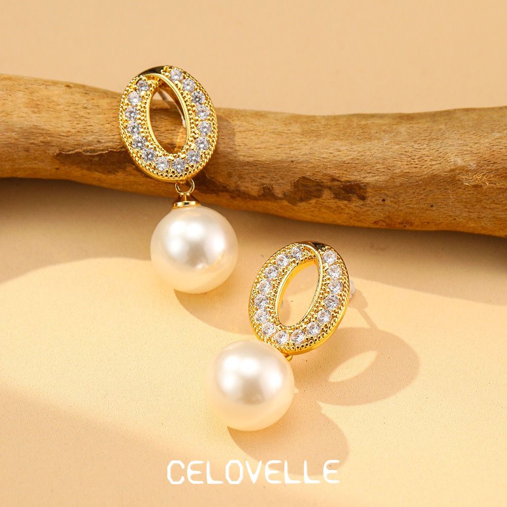 Solene Bloom Pearl Crystal Drop Earrings product image 5