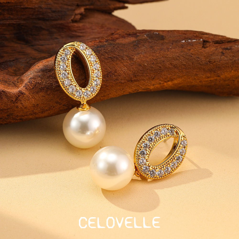 Solene Bloom Pearl Crystal Drop Earrings product image 7