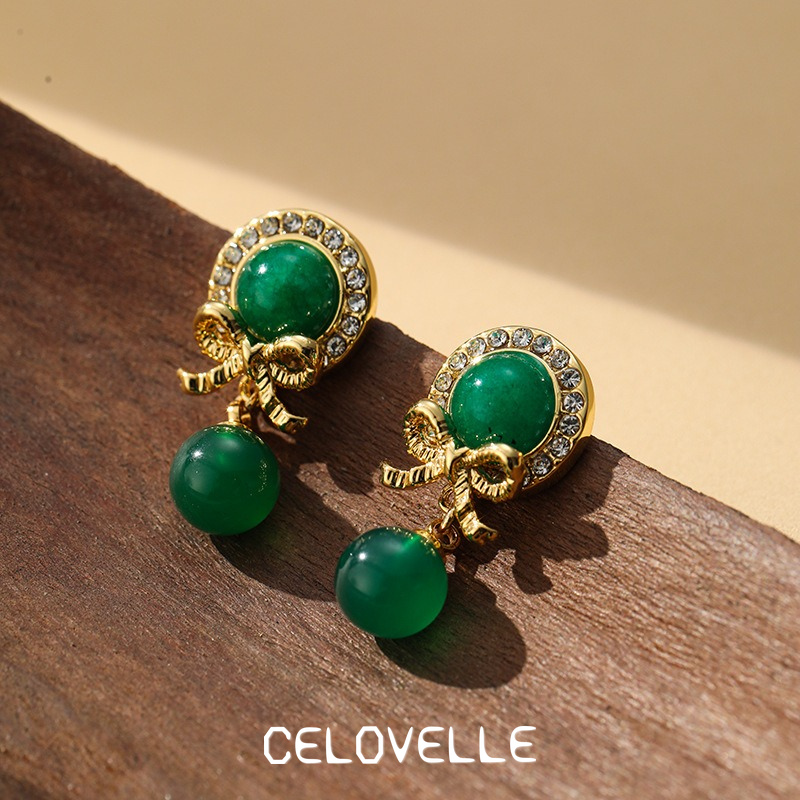 Amara Halo Butterfly Emerald Stud Earrings product image 4