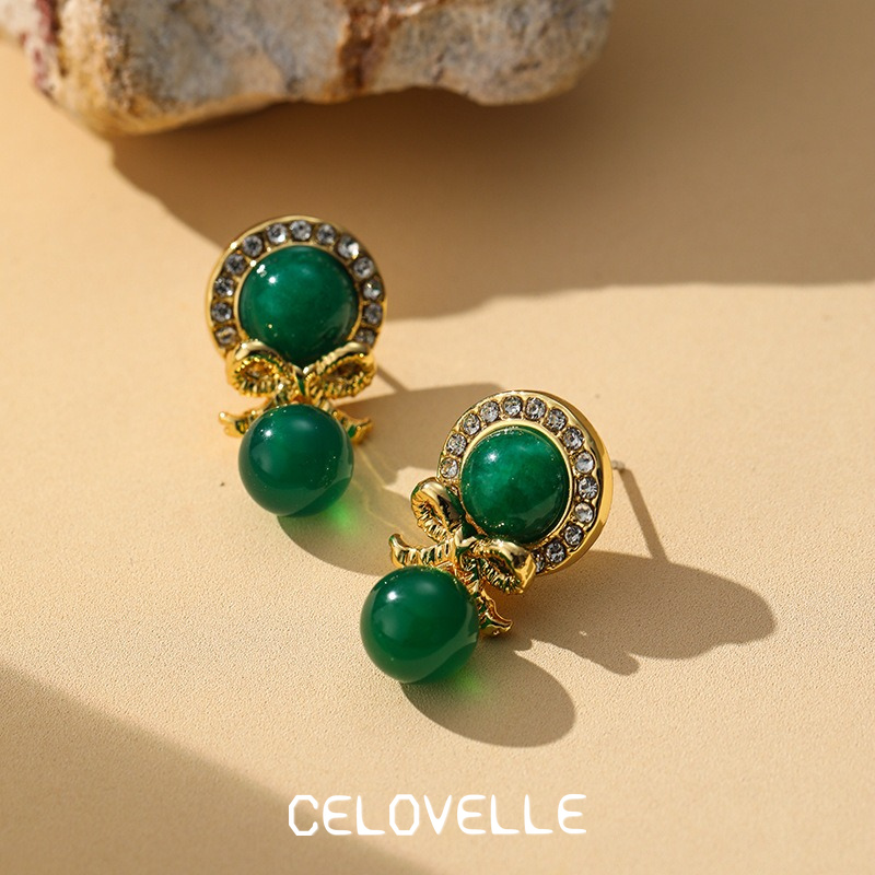 Amara Halo Butterfly Emerald Stud Earrings product image 7