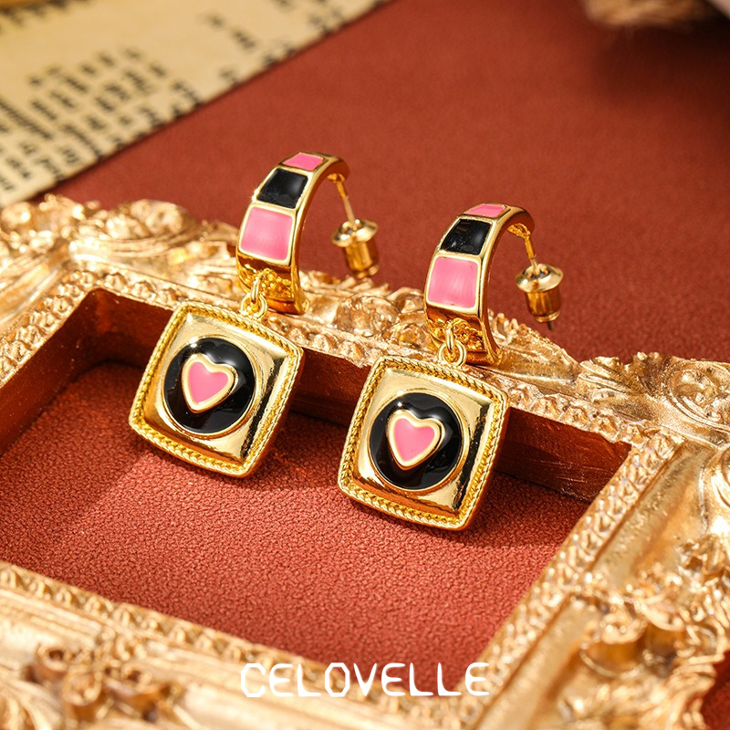 Solene Petal Heart Enamel Drop Earrings product image 4