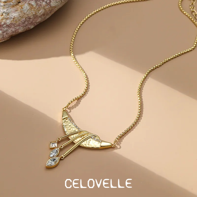 Evadne Halo Fringe Crescent Pendant Necklace product image 4