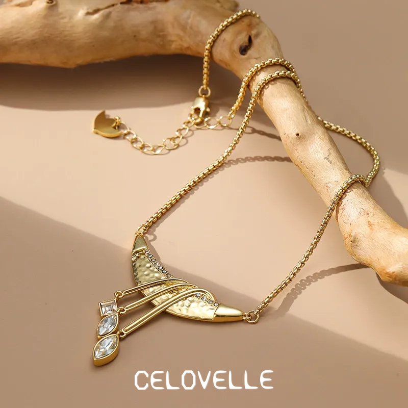 Evadne Halo Fringe Crescent Pendant Necklace product image 5