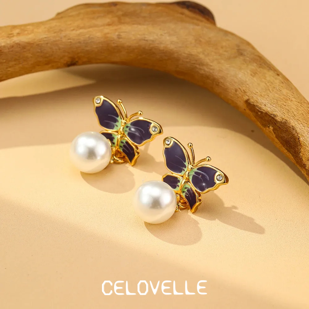 Amara Bloom Pearl Butterfly Drop Earrings product image 2