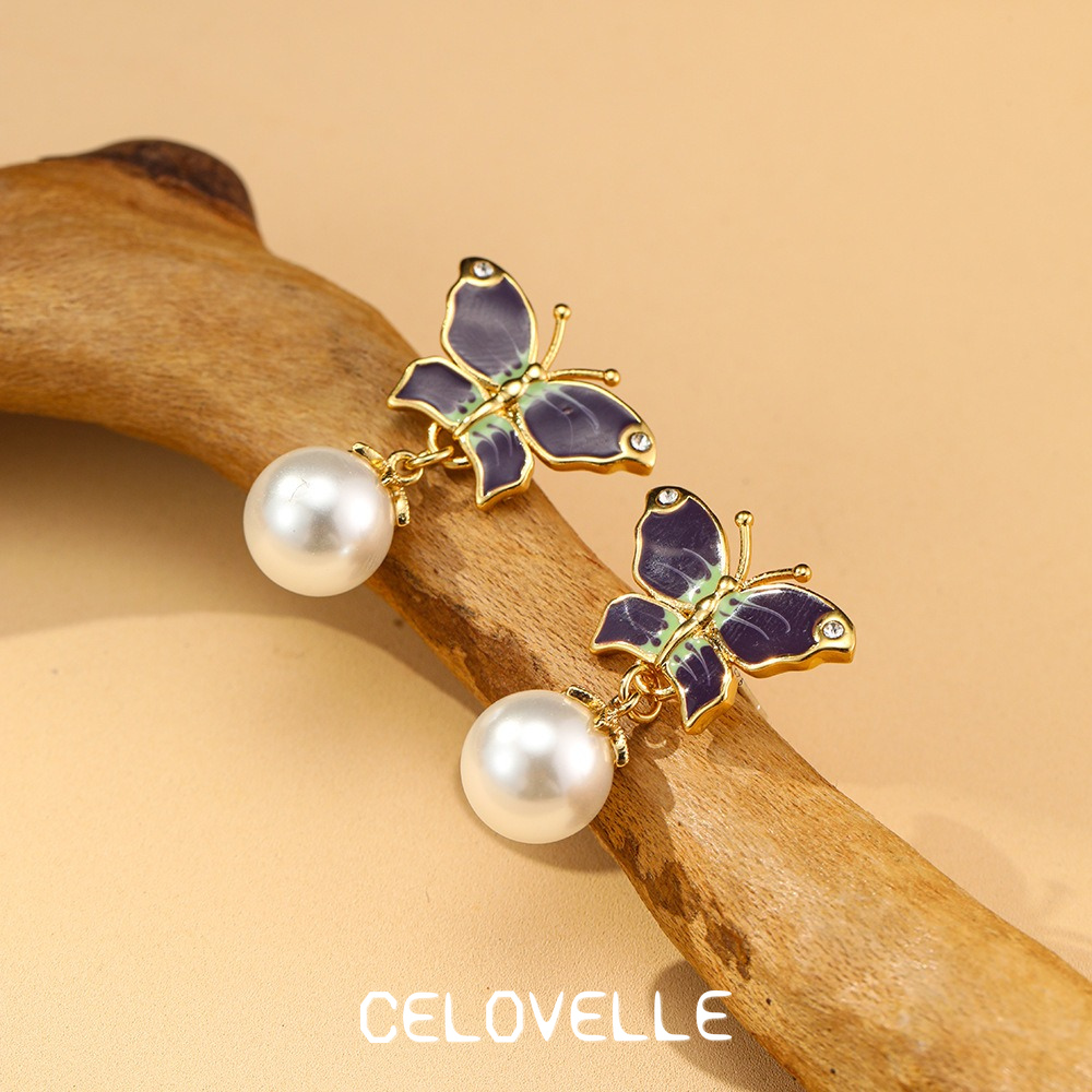 Amara Bloom Pearl Butterfly Drop Earrings product image 3