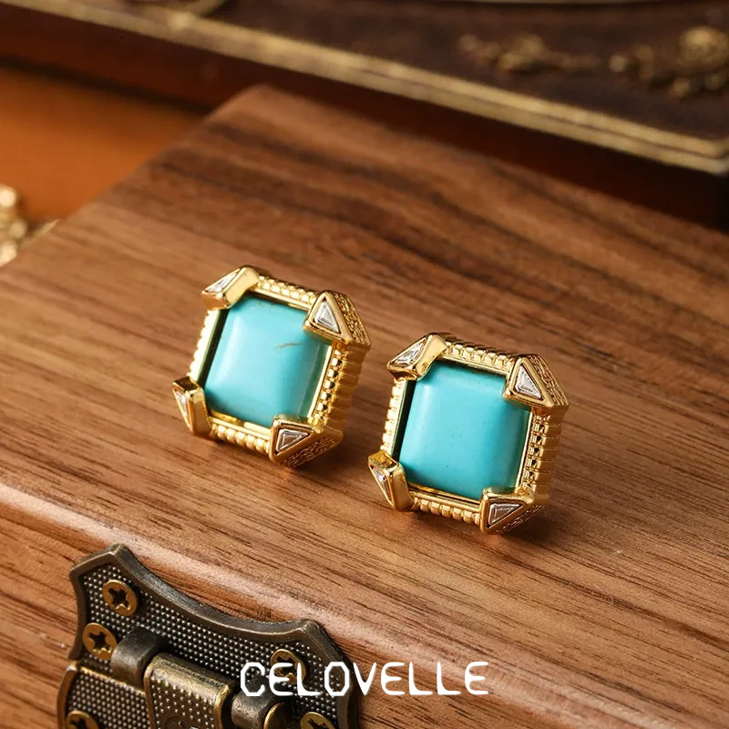 Thalia Reverie Geometric Turquoise-Tone Stud Earrings product image 1