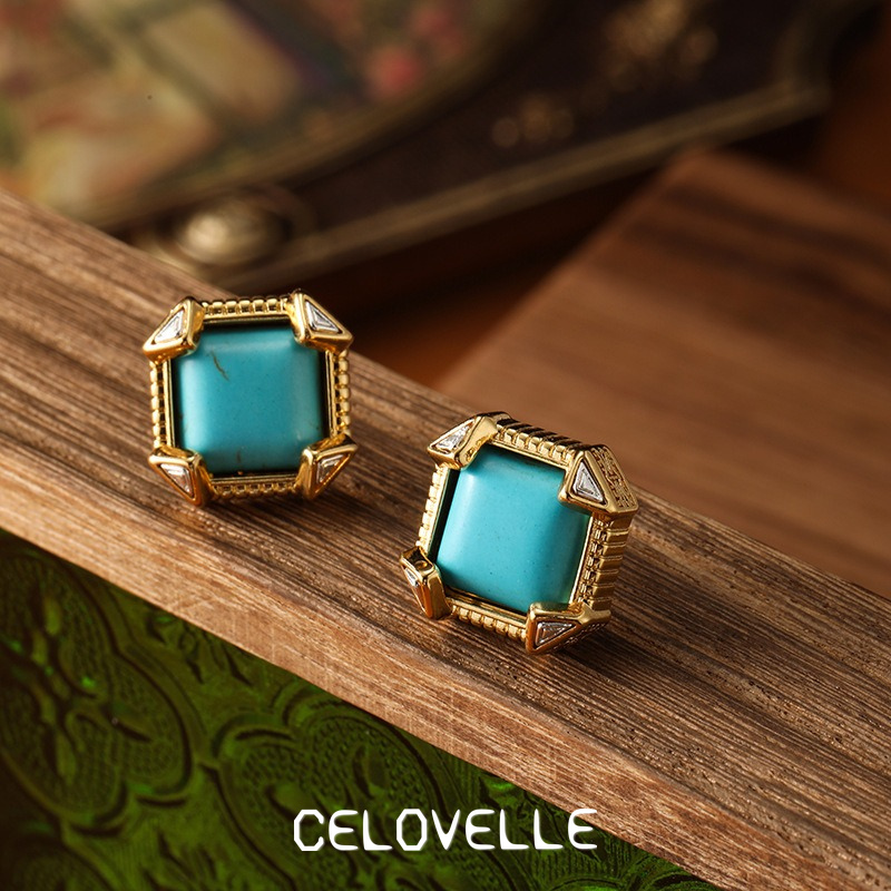 Thalia Reverie Geometric Turquoise-Tone Stud Earrings product image 4