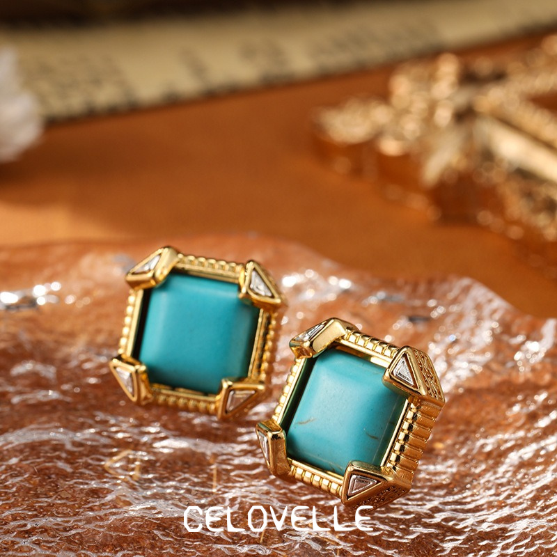Thalia Reverie Geometric Turquoise-Tone Stud Earrings product image 5