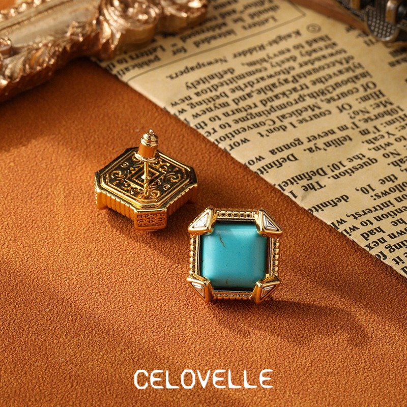Thalia Reverie Geometric Turquoise-Tone Stud Earrings product image 6