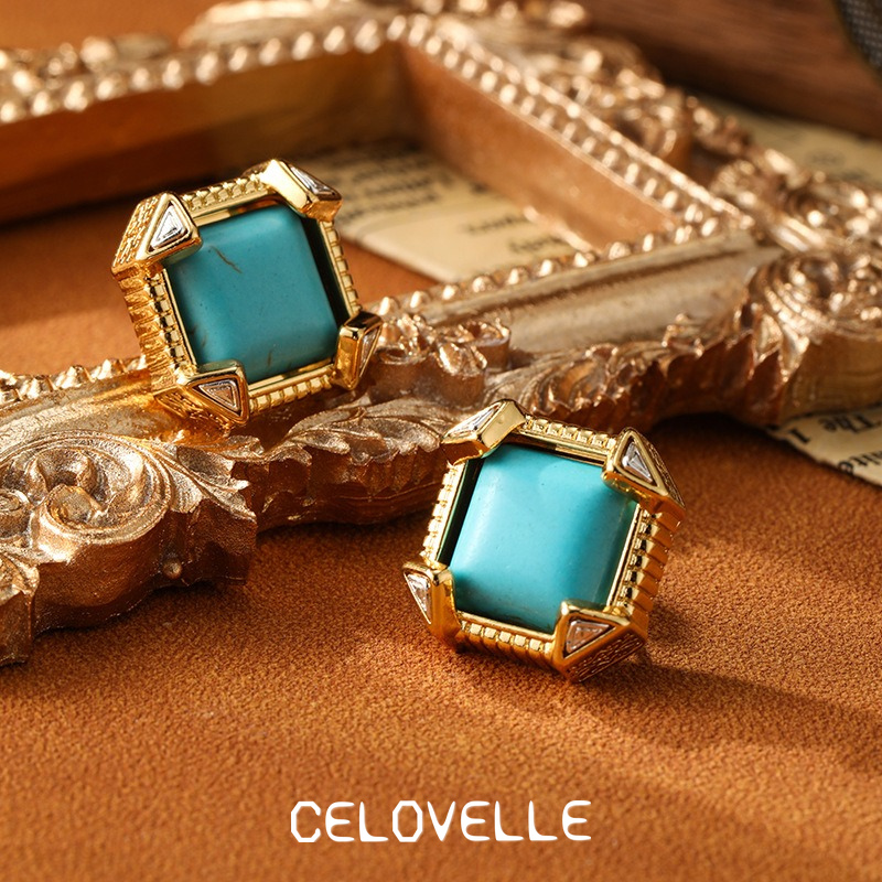 Thalia Reverie Geometric Turquoise-Tone Stud Earrings product image 7