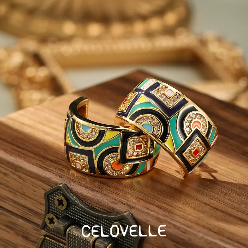 Sabine Halo Enamel Multicolor Stud Earrings product image 2