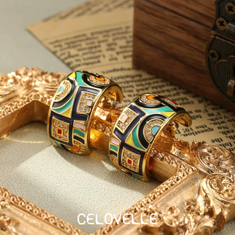 Sabine Halo Enamel Multicolor Stud Earrings product image 3