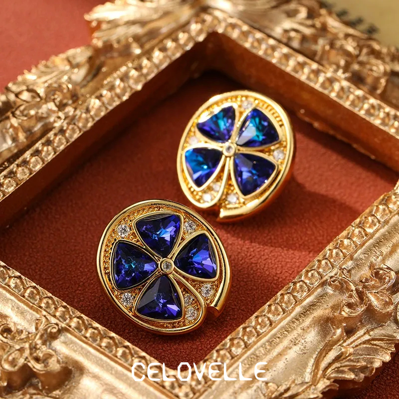 Solene Gleam Floral Crystal Stud Earrings product image 1