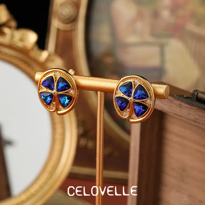 Solene Gleam Floral Crystal Stud Earrings product image 3