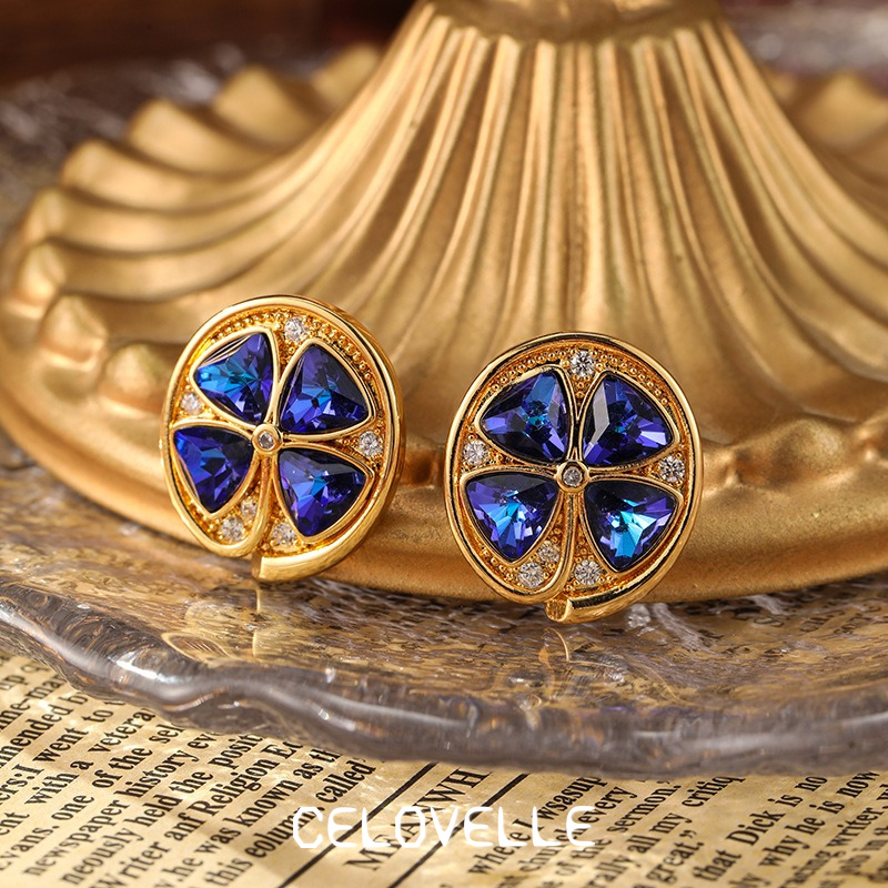 Solene Gleam Floral Crystal Stud Earrings product image 4