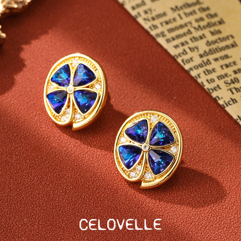 Solene Gleam Floral Crystal Stud Earrings product image 5