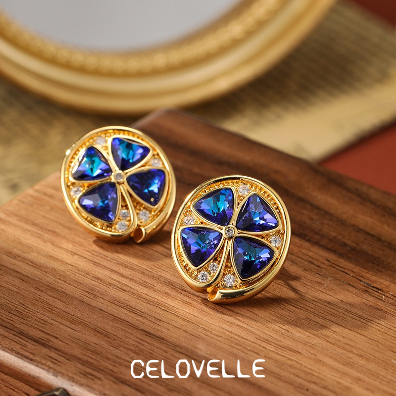 Solene Gleam Floral Crystal Stud Earrings product image 6