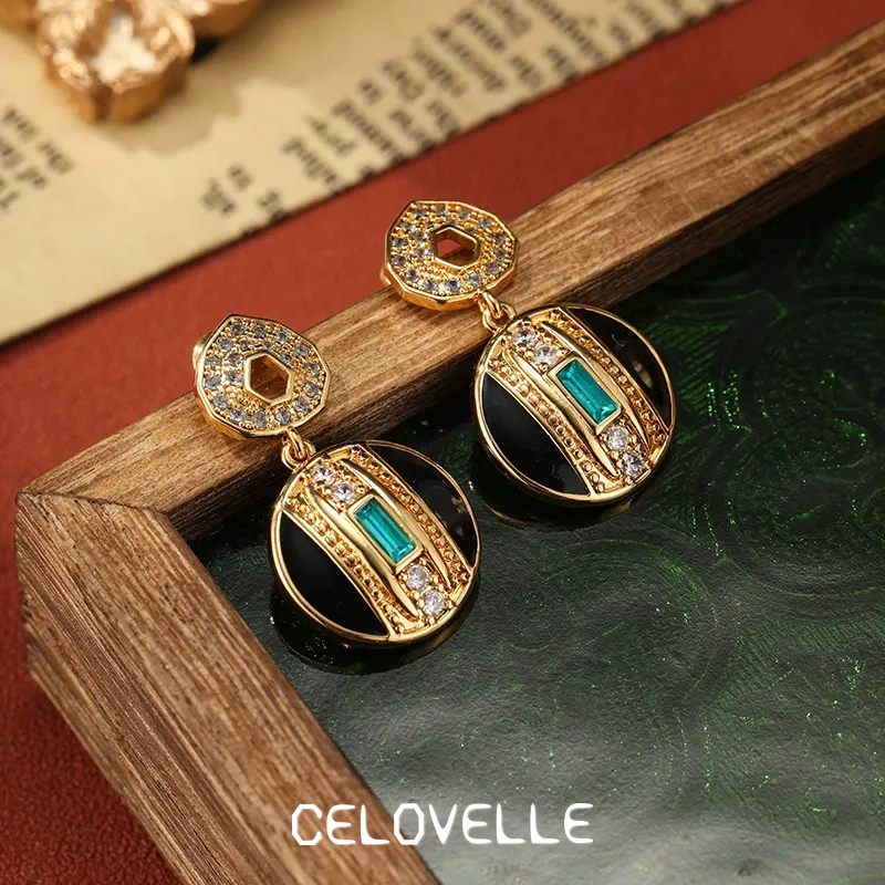 Elara Petal Geometric Crystal Drop Earrings product image 2