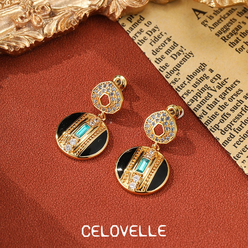 Elara Petal Geometric Crystal Drop Earrings product image 4
