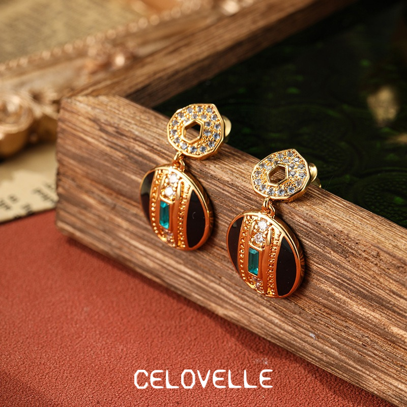 Elara Petal Geometric Crystal Drop Earrings product image 5