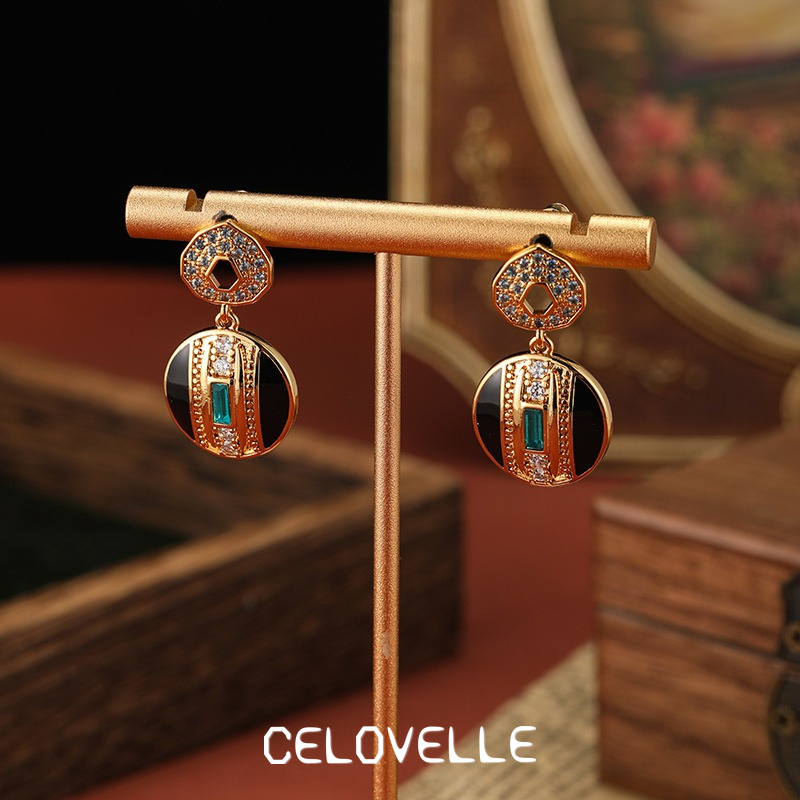 Elara Petal Geometric Crystal Drop Earrings product image 6