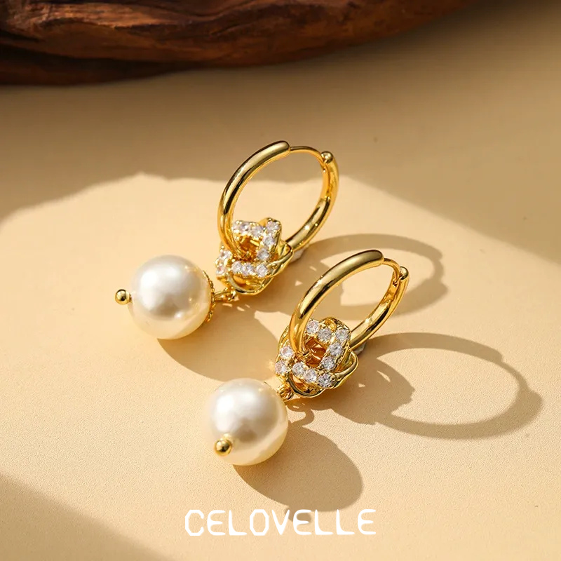 Isolde Halo Pearl Hoop Earrings product image 1