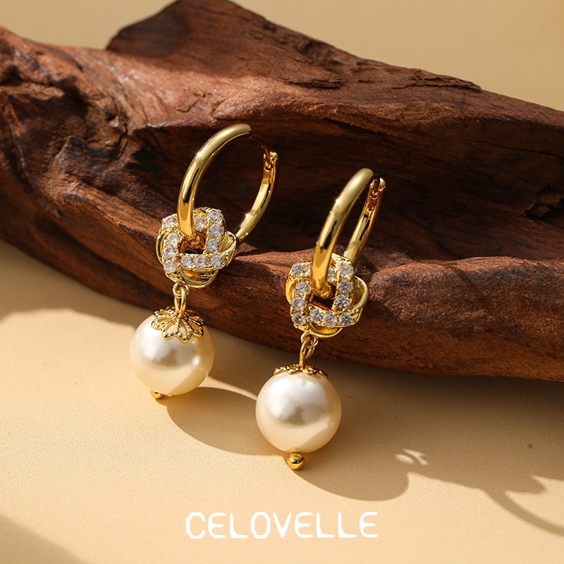 Isolde Halo Pearl Hoop Earrings product image 6