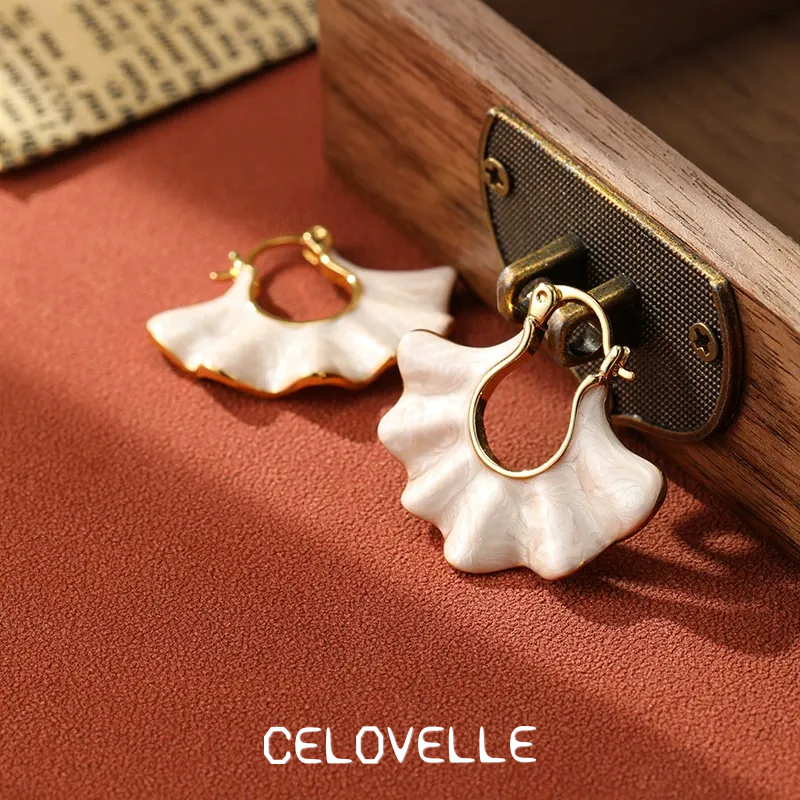 Cressida Petal Leaf Enamel Hoop Earrings product image 2