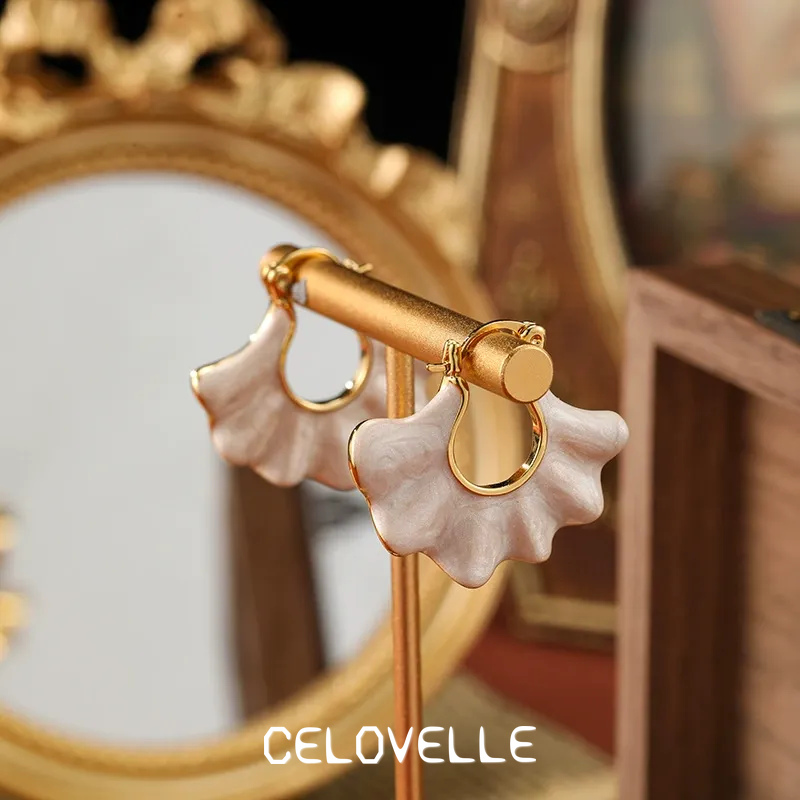 Cressida Petal Leaf Enamel Hoop Earrings product image 3