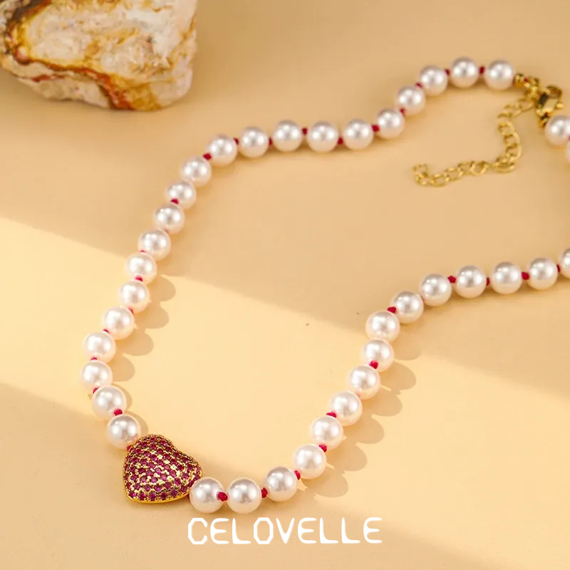 Elara Reverie Pearl Heart Pendant Necklace product image 1