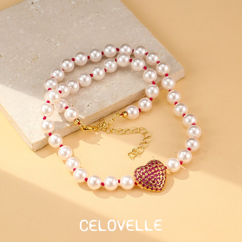 Elara Reverie Pearl Heart Pendant Necklace product image 4