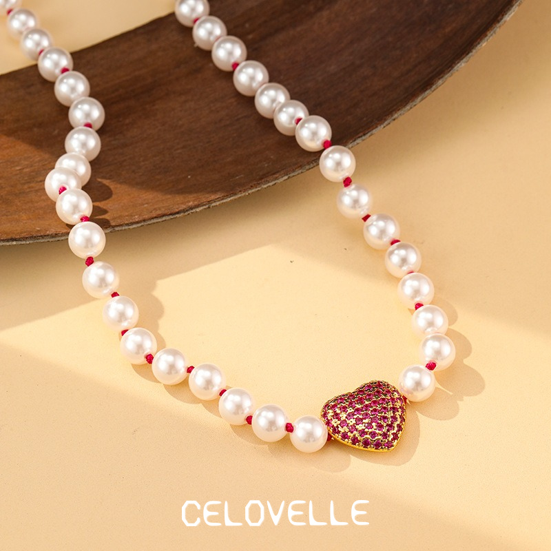 Elara Reverie Pearl Heart Pendant Necklace product image 7