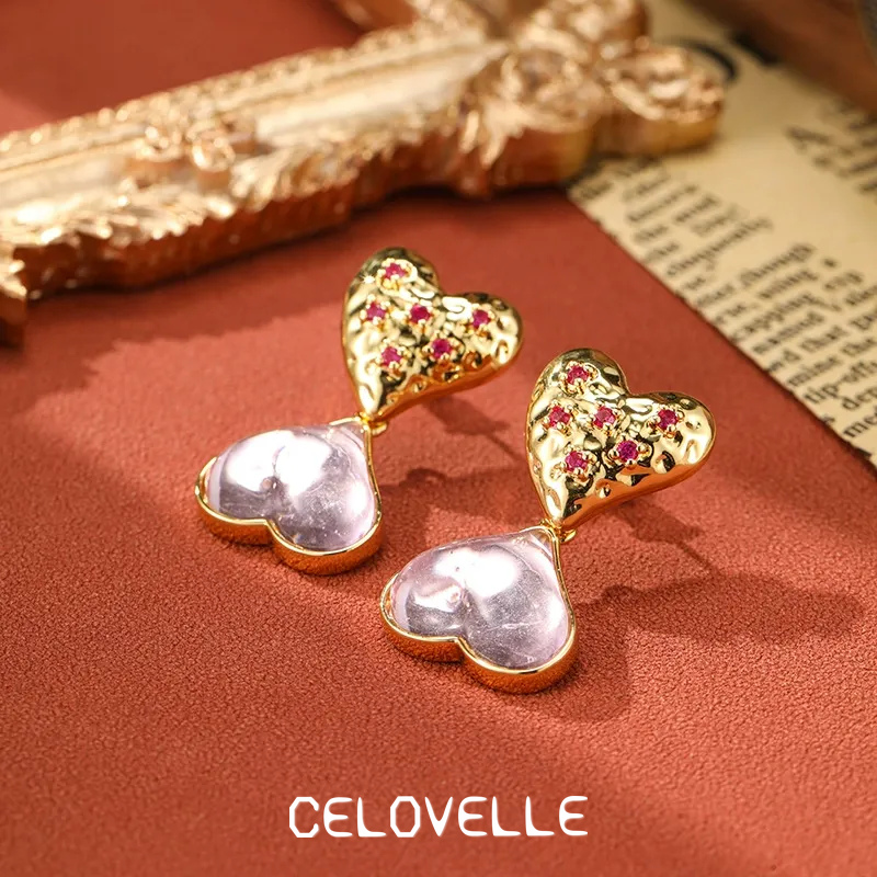 Noelle Gleam Heart Fringe Stud Earrings product image 2