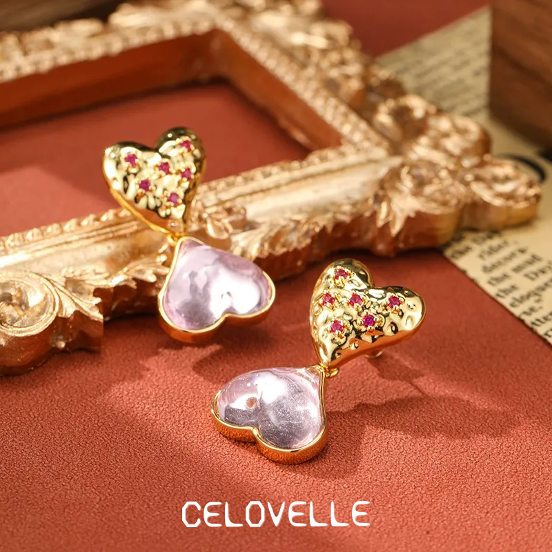 Noelle Gleam Heart Fringe Stud Earrings product image 3