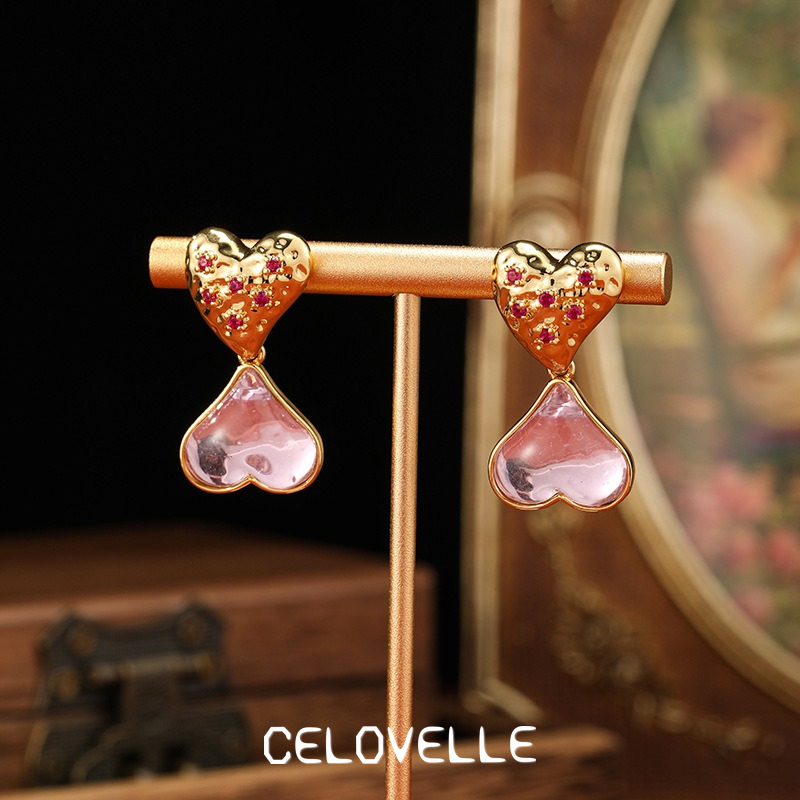 Noelle Gleam Heart Fringe Stud Earrings product image 4