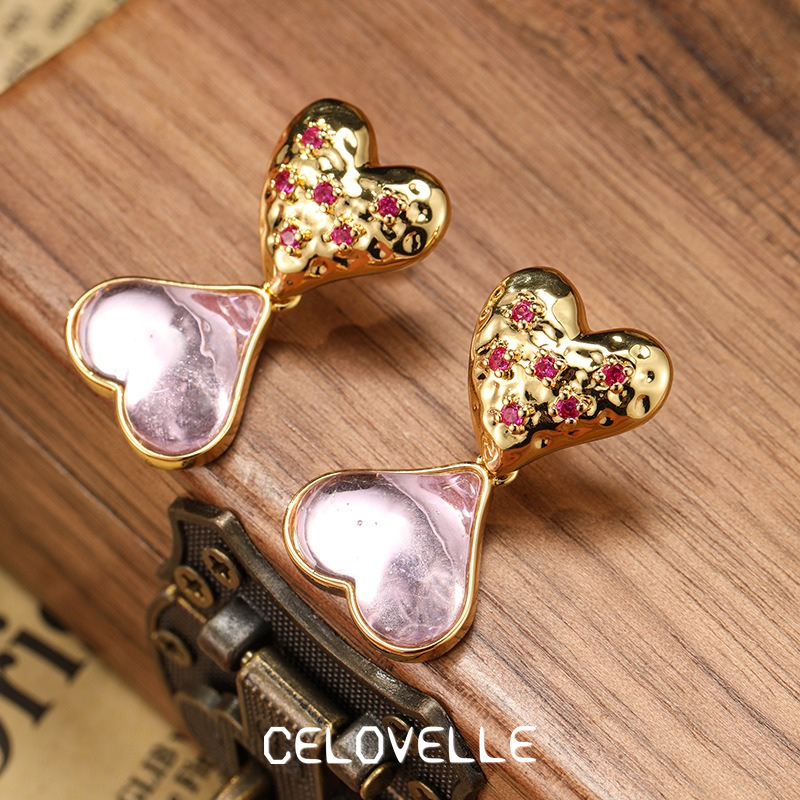 Noelle Gleam Heart Fringe Stud Earrings product image 5