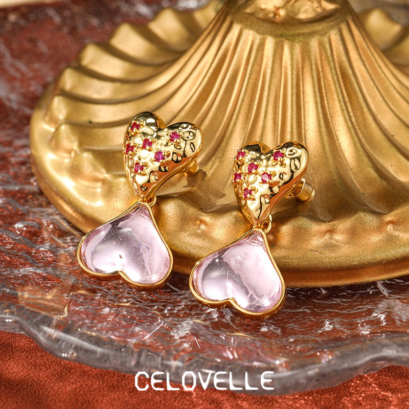 Noelle Gleam Heart Fringe Stud Earrings product image 7